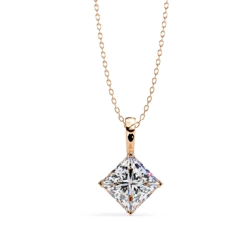 Princess Solitaire pendant with Chain