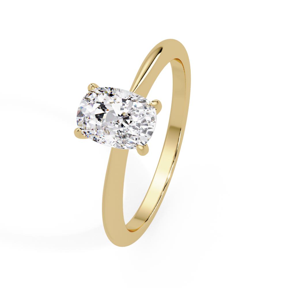 Elongated Cushion Solitaire Engagement Ring