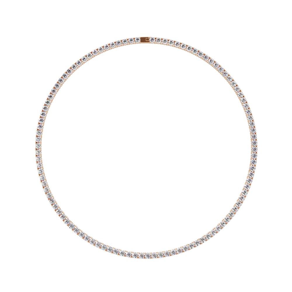 Round Moissanite Diamond Tennis Necklace