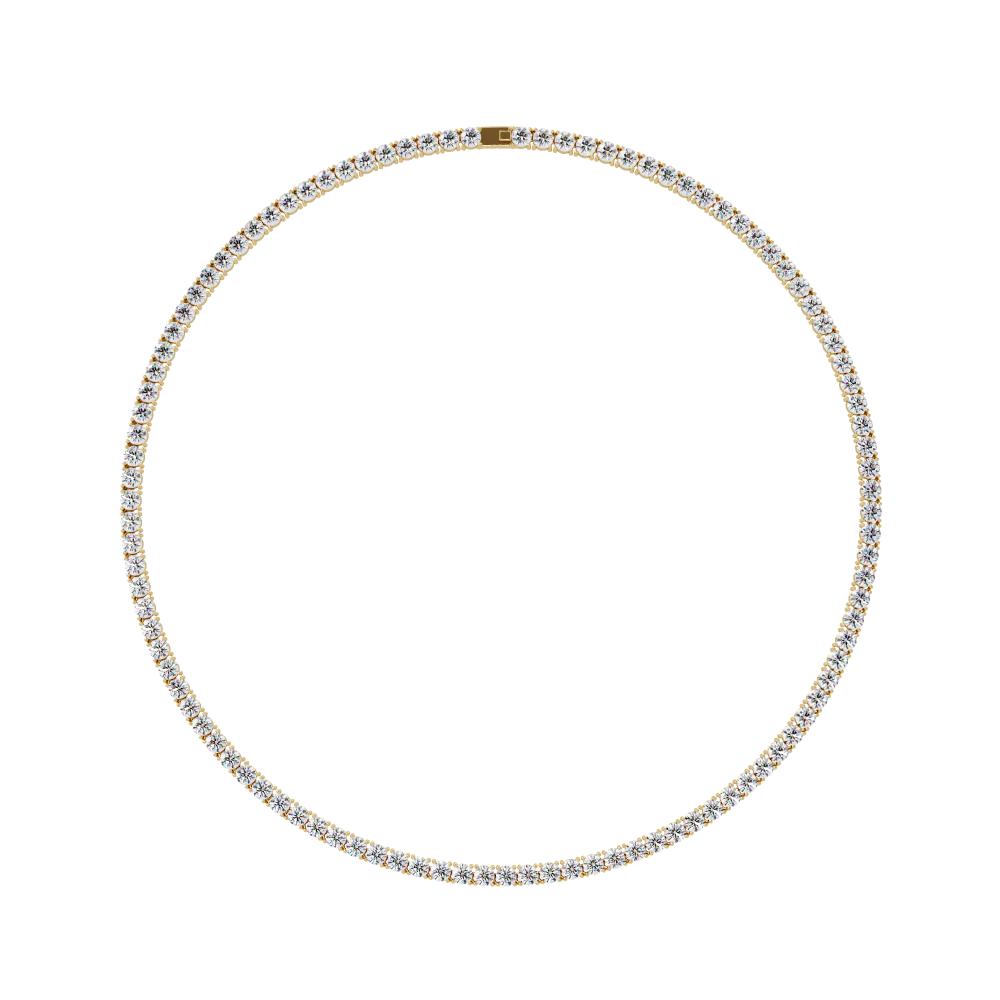 Round Diamond Tennis Necklace