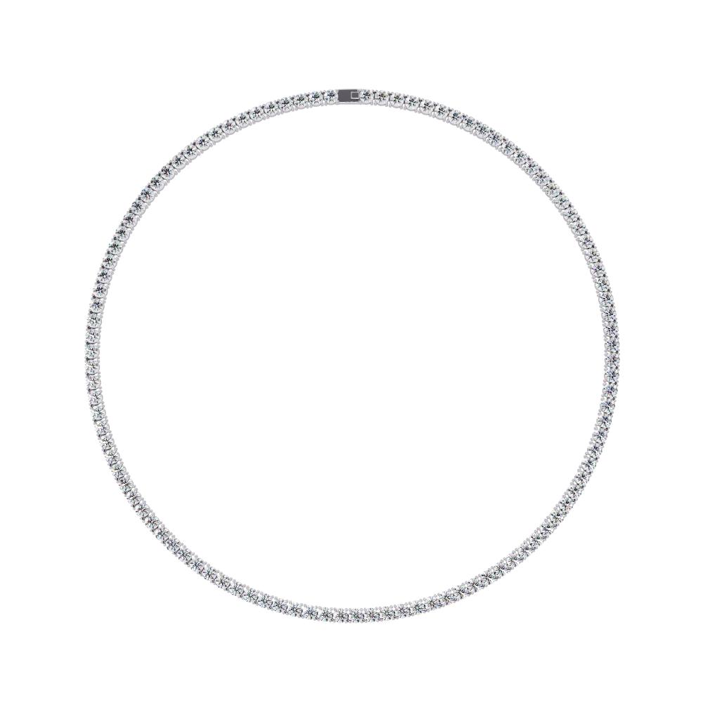 Round Moissanite Diamond Tennis Necklace