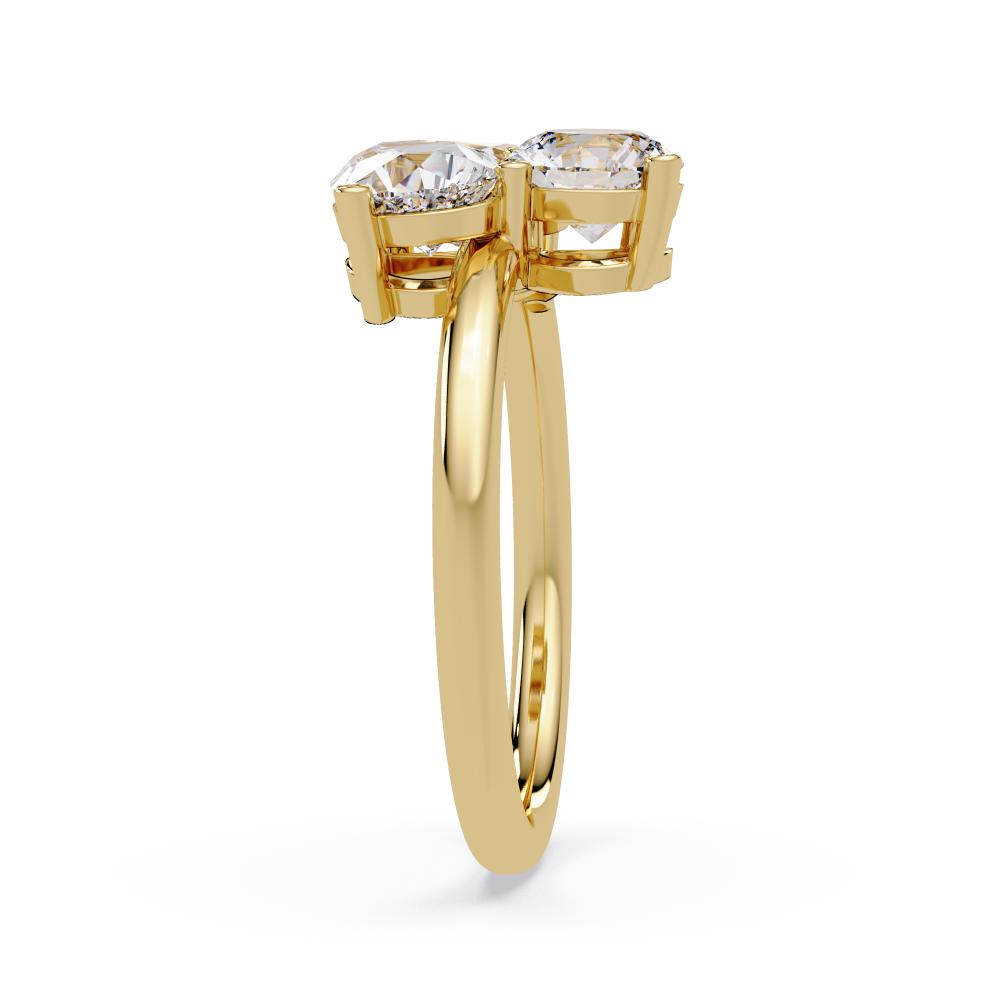 Toi et moi ring 3 stone Oval, Pear, Round