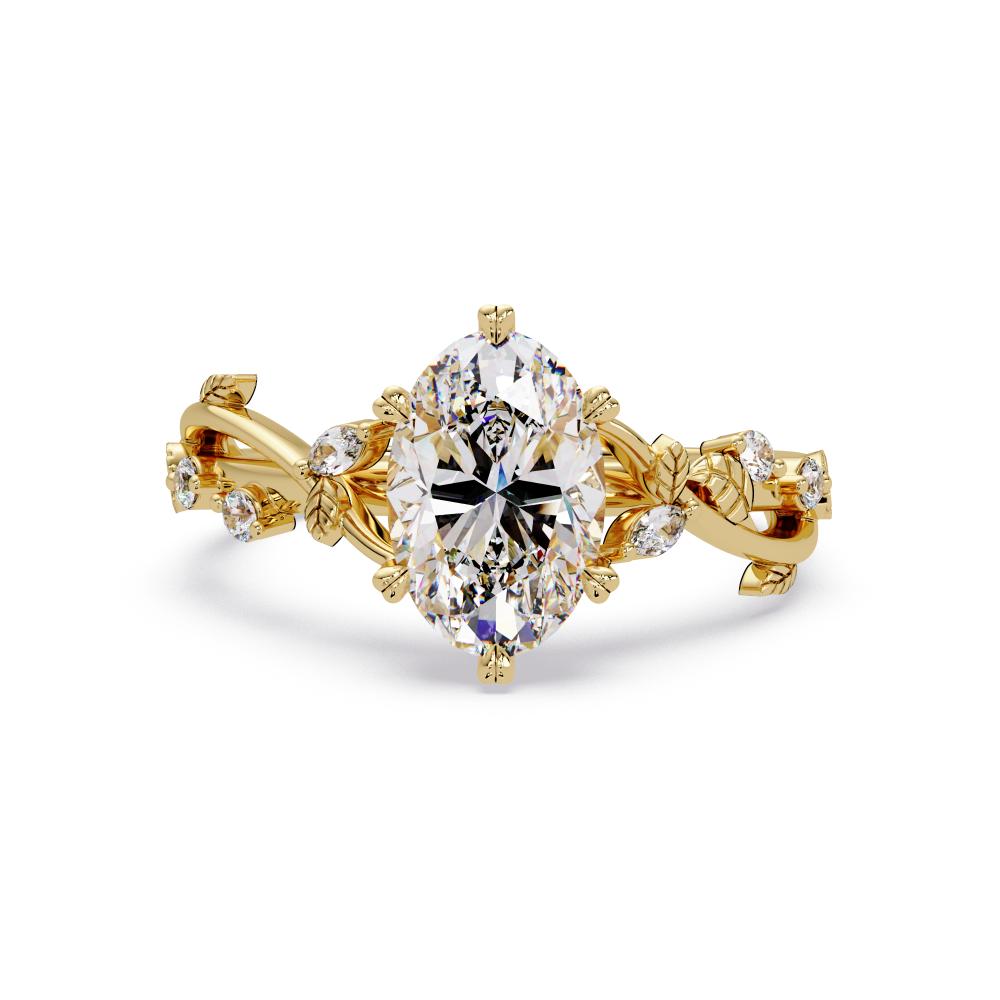 Oval Nature Inspired Engagement Ring