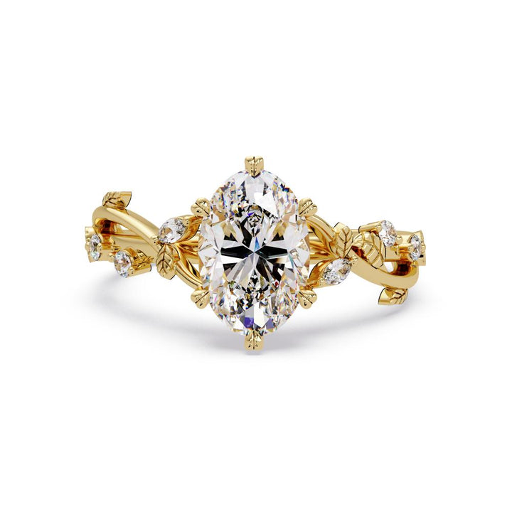 Oval Nature inspired Engagement Ring