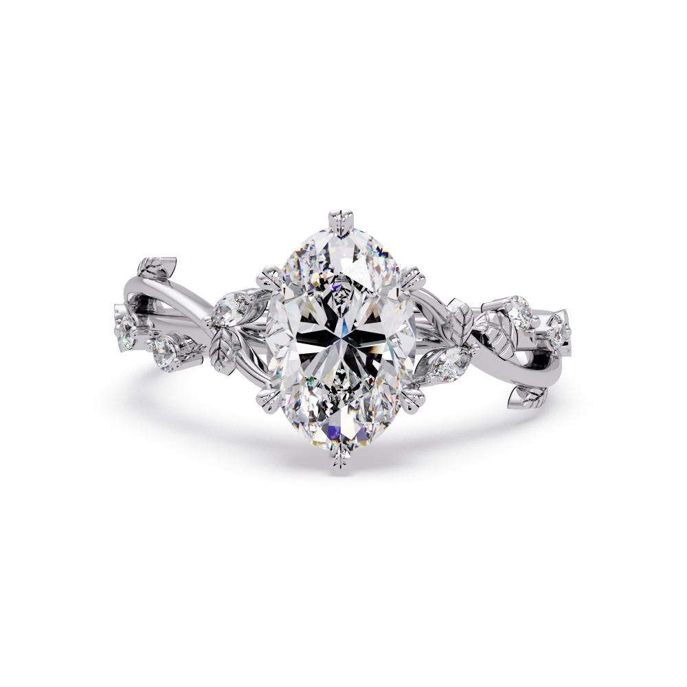 Oval Nature inspired Engagement Ring