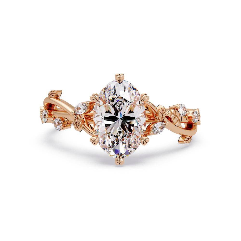 Oval Nature inspired Engagement Ring