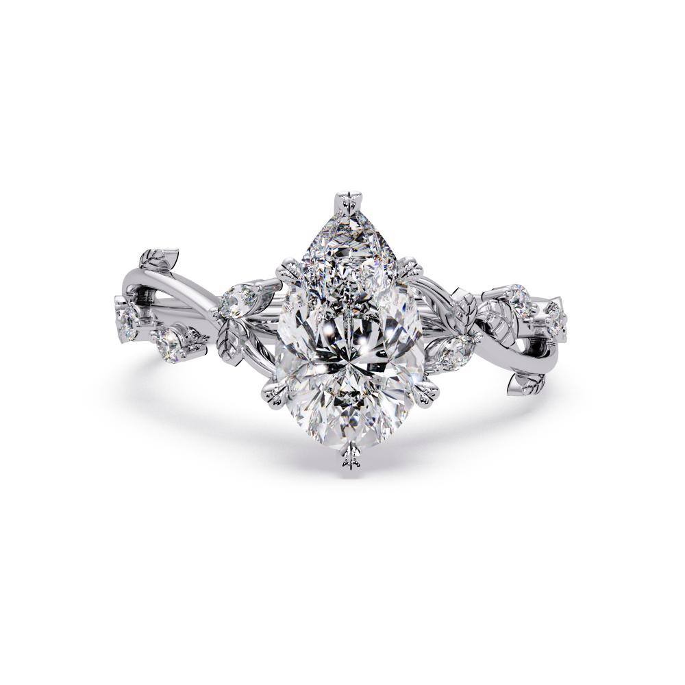 Pear shaped Nature inspired Engagement Ring