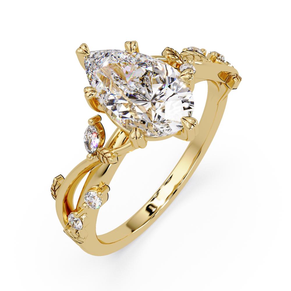 Pear shaped Nature inspired Engagement Ring