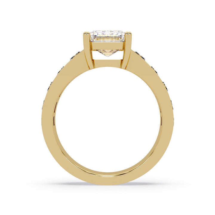 Emerald cut Diamond with Baguettes Engagement ring