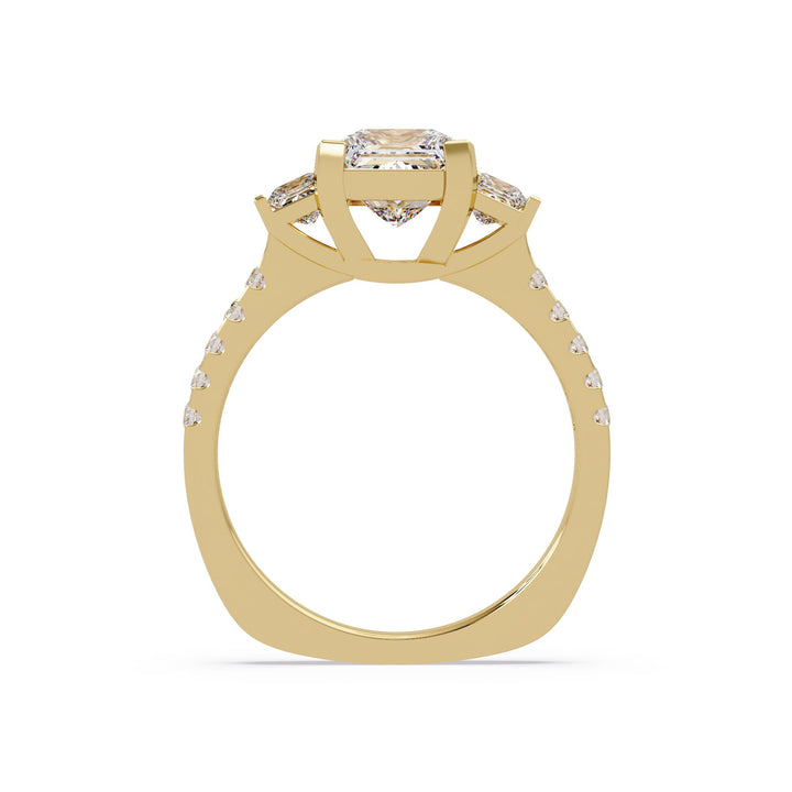 Three stone Princess cut Engagement rings