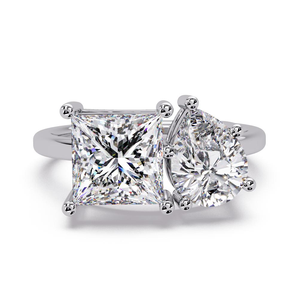 Princess & Pear Toi Et Moi Engagement ring