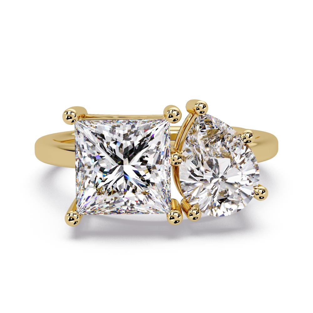 Princess & Pear Toi Et Moi Engagement ring
