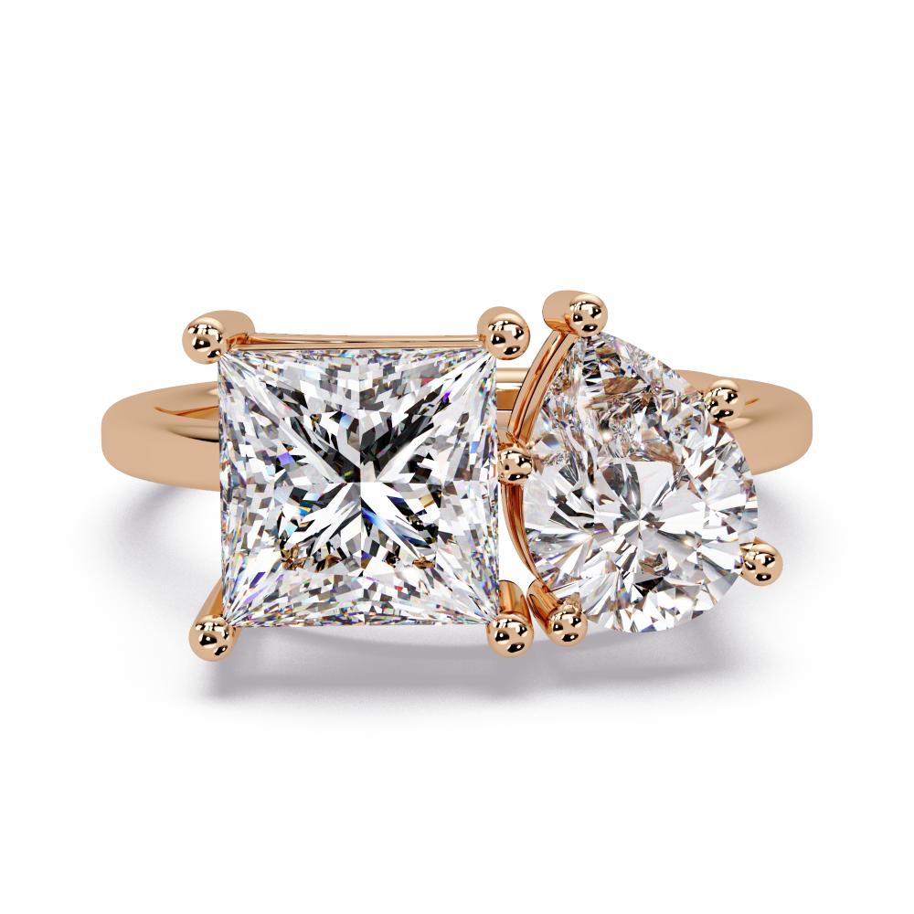 Princess & Pear Toi Et Moi Engagement ring