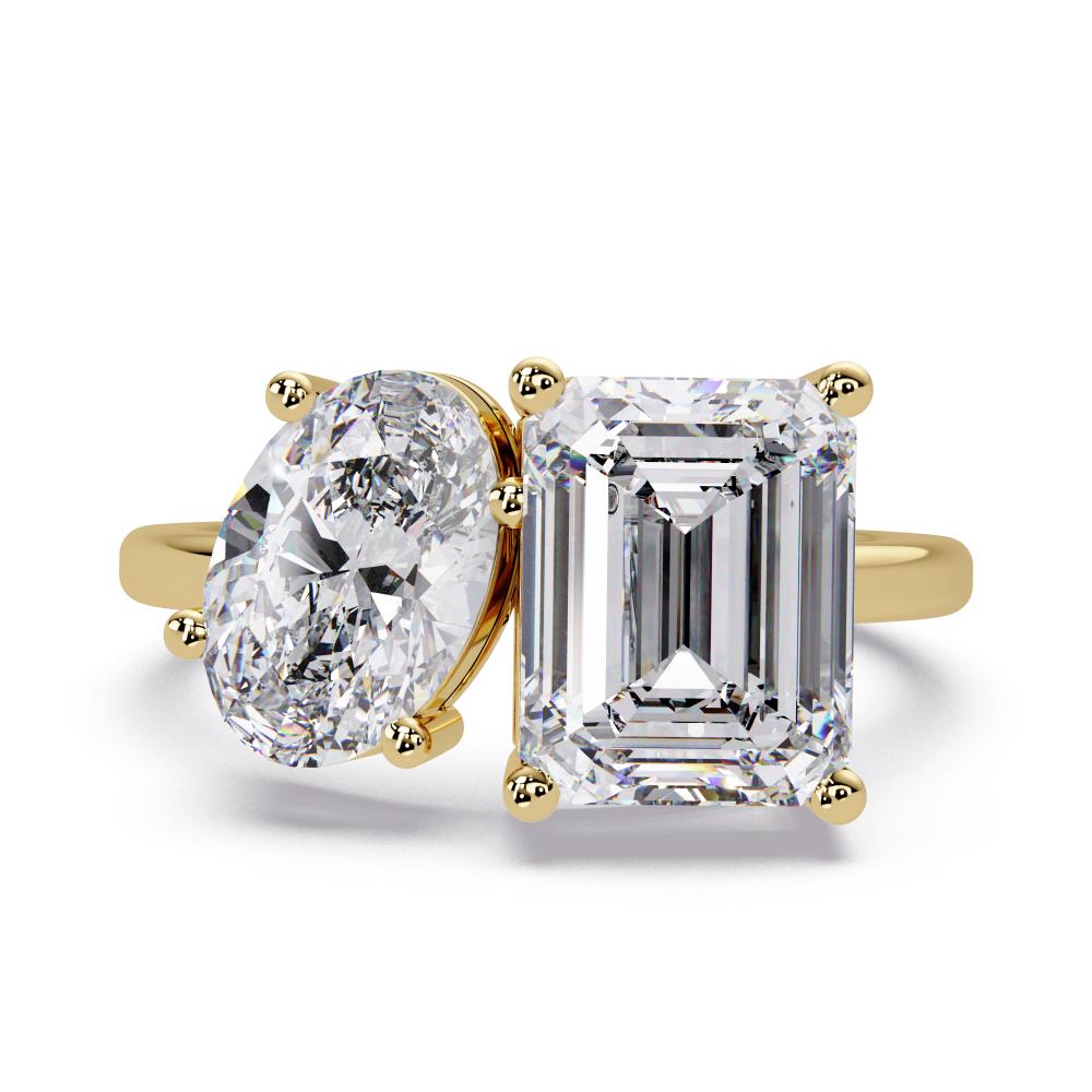 Emerald & Oval Toi Et Moi Engagement ring