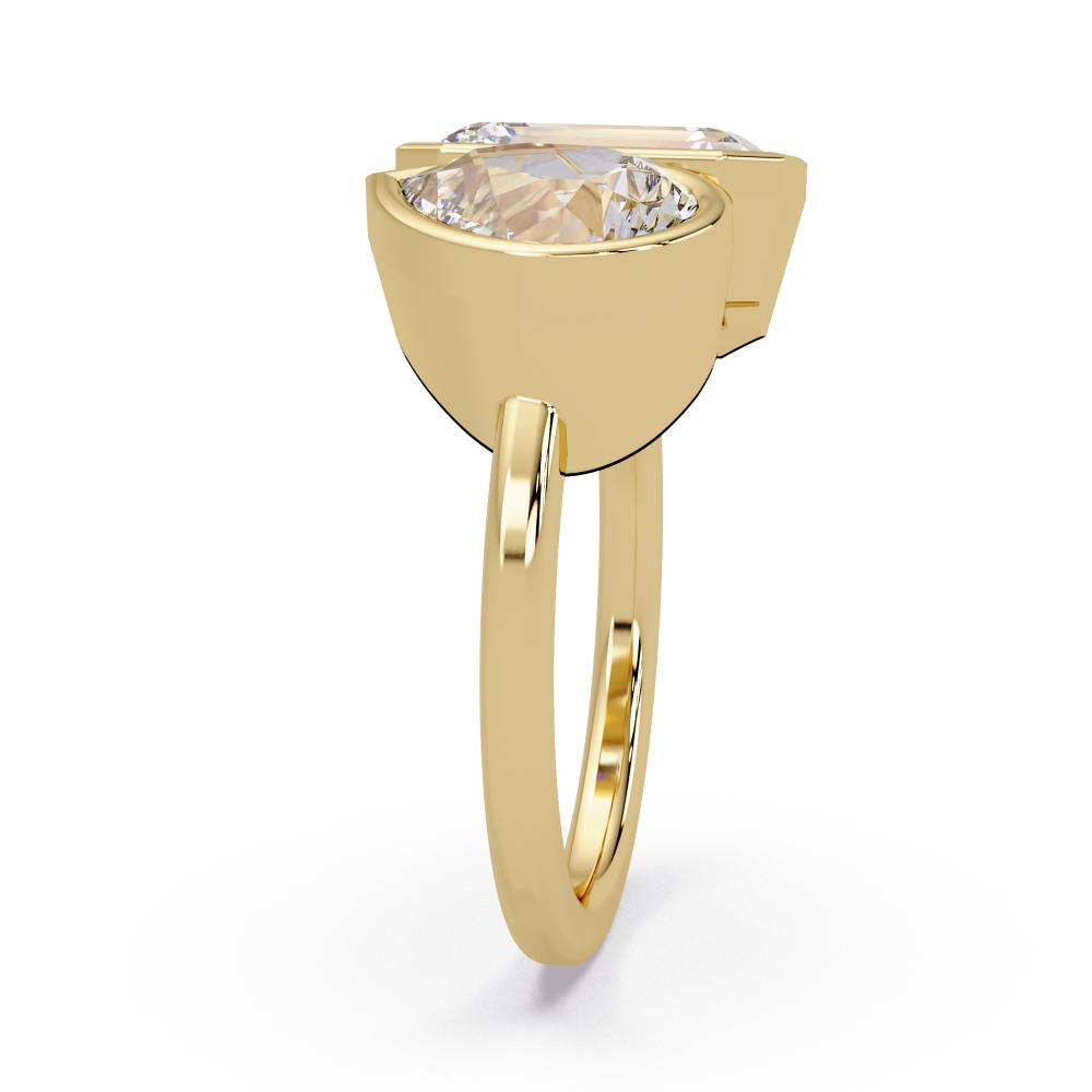 Emerald & Pear Bezel Set Toi Et Moi Engagement ring