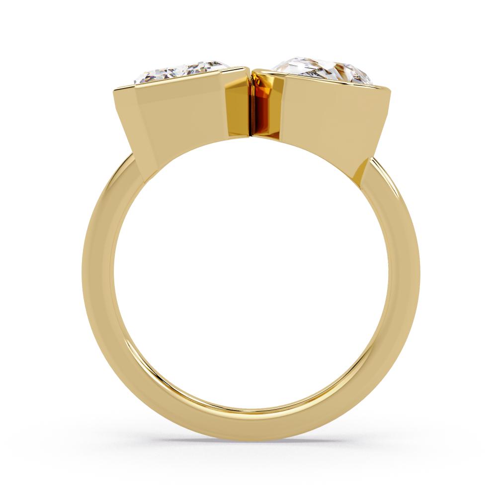 Emerald & Pear Bezel Set Toi Et Moi Engagement ring