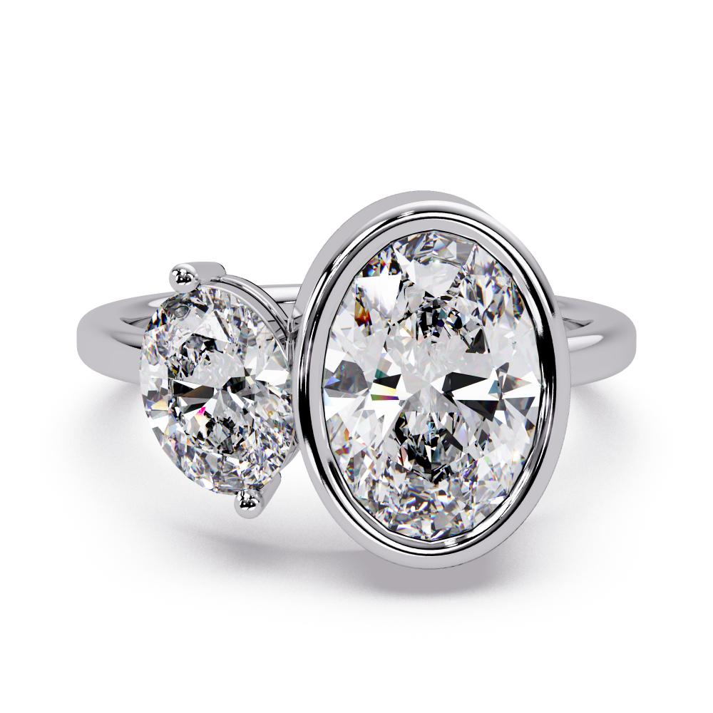 Oval Toi Et Moi Engagement Ring