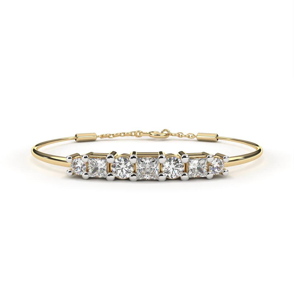 Princess & Round Bangle Bracelet