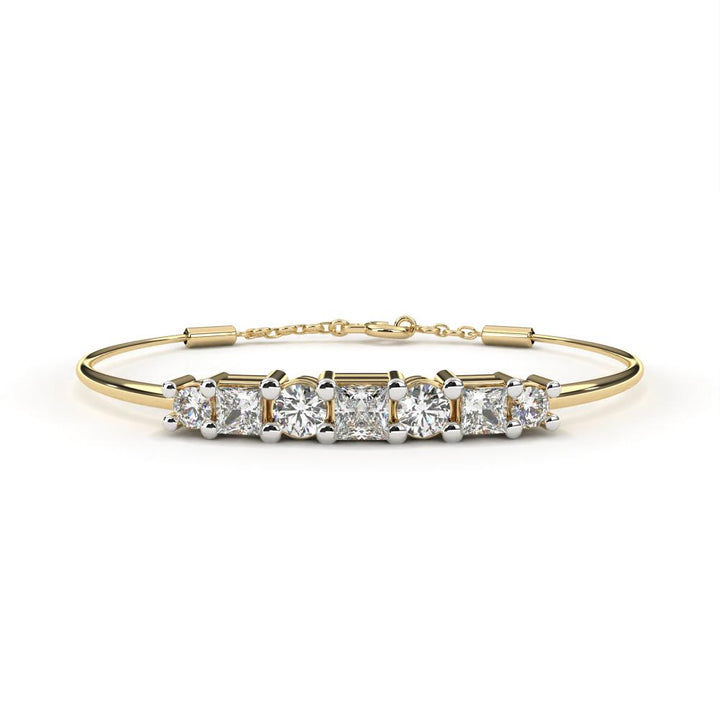 Princess & Round Bangle Bracelet