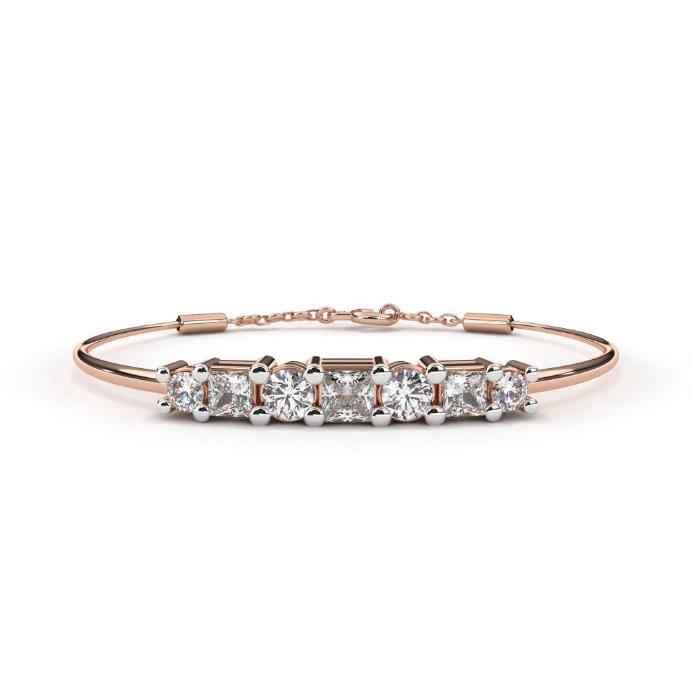 Princess & Round Bangle Bracelet