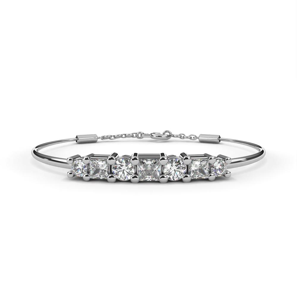 Princess & Round Bangle Bracelet