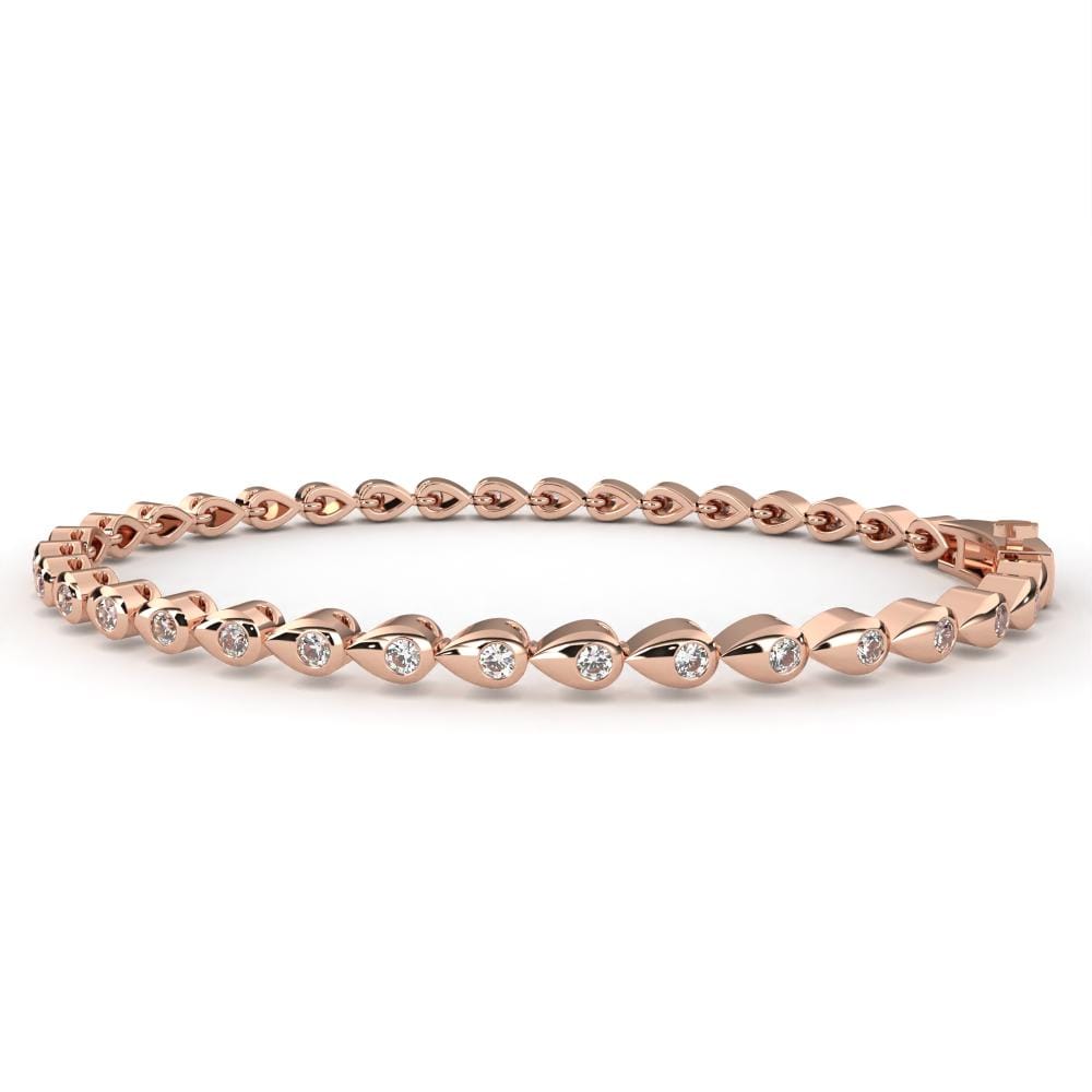 Round Unique Style Flus Tennis Moissanite Bracelet