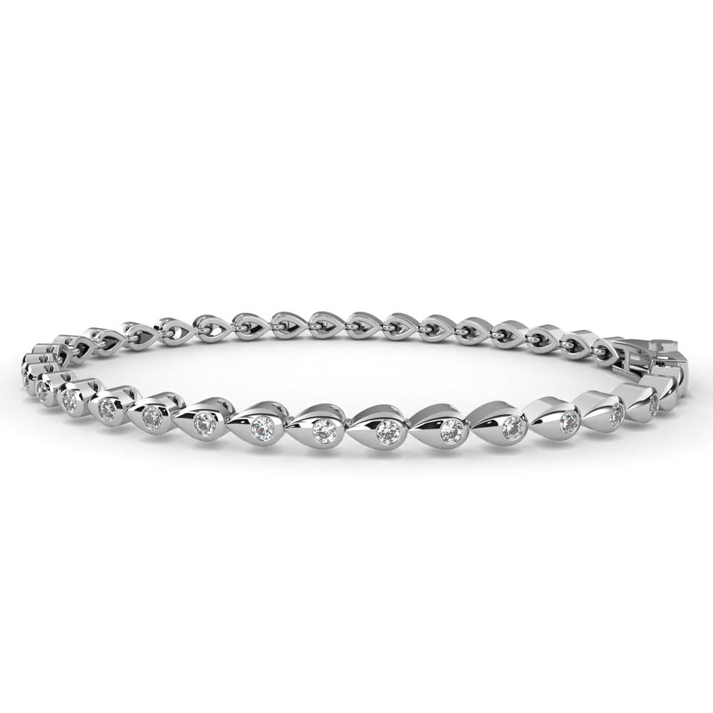 Round Unique Style Flus Tennis Moissanite Bracelet