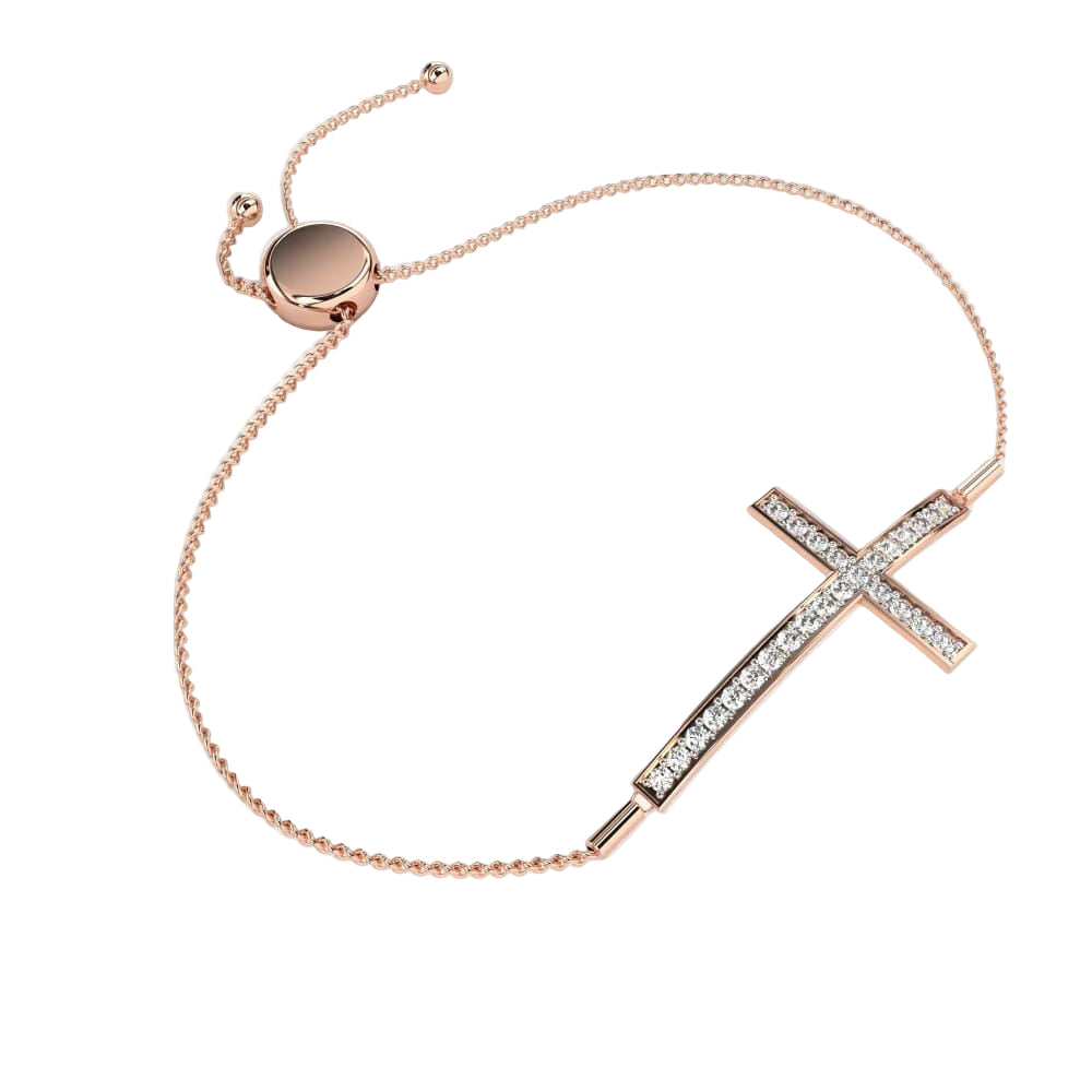 Cross Moissanite Diamond Adjustable Bracelet