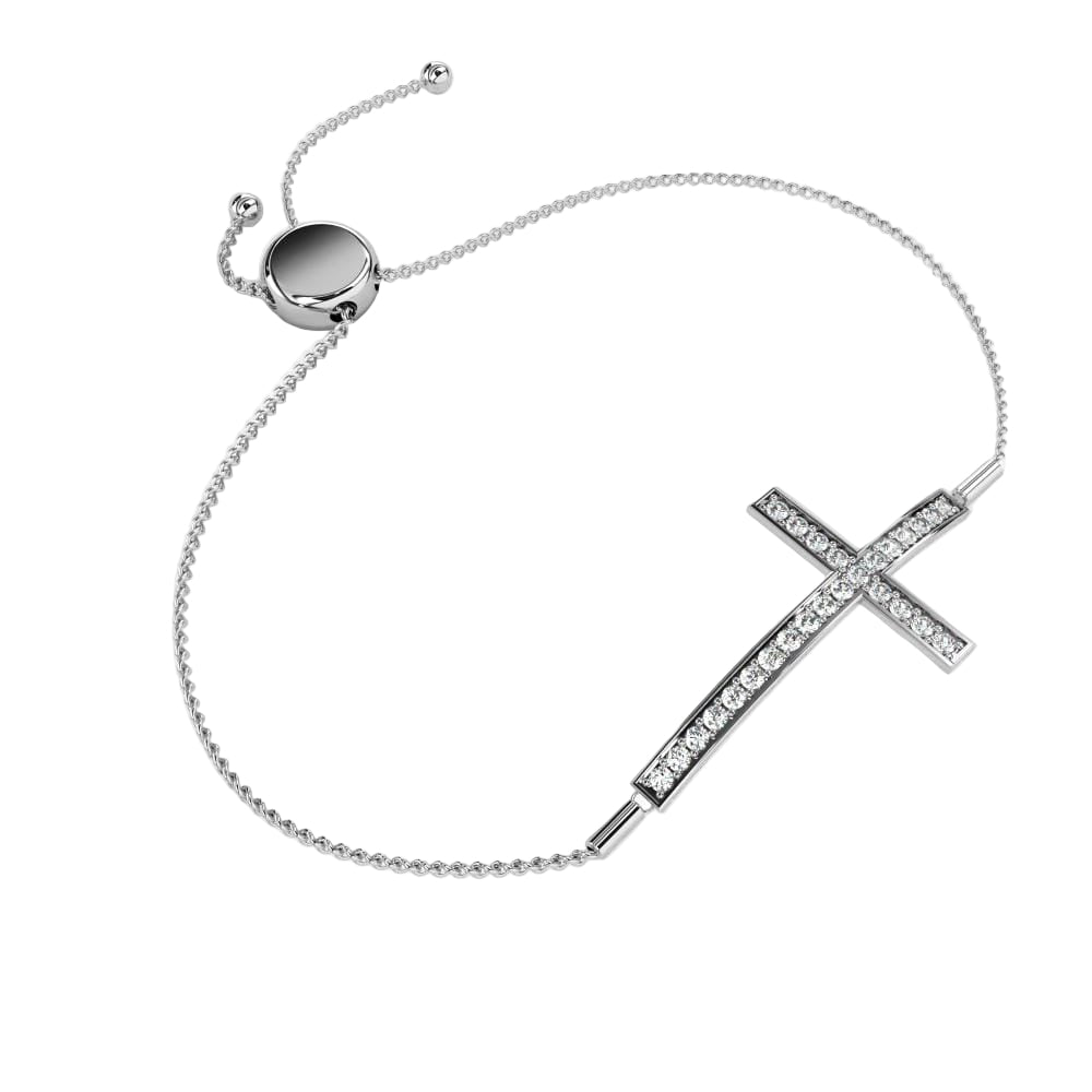 Cross Moissanite Diamond Adjustable Bracelet
