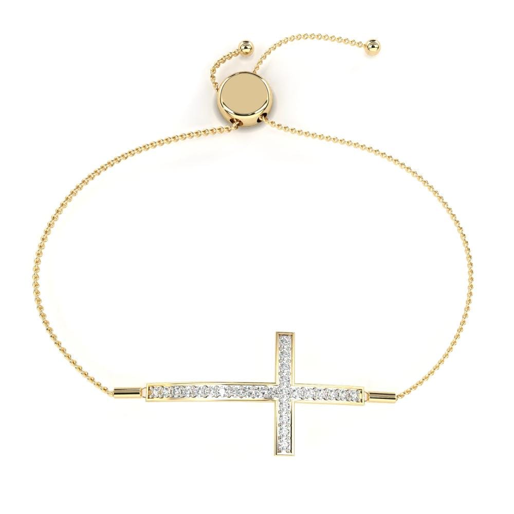 Cross Moissanite Diamond Adjustable Bracelet