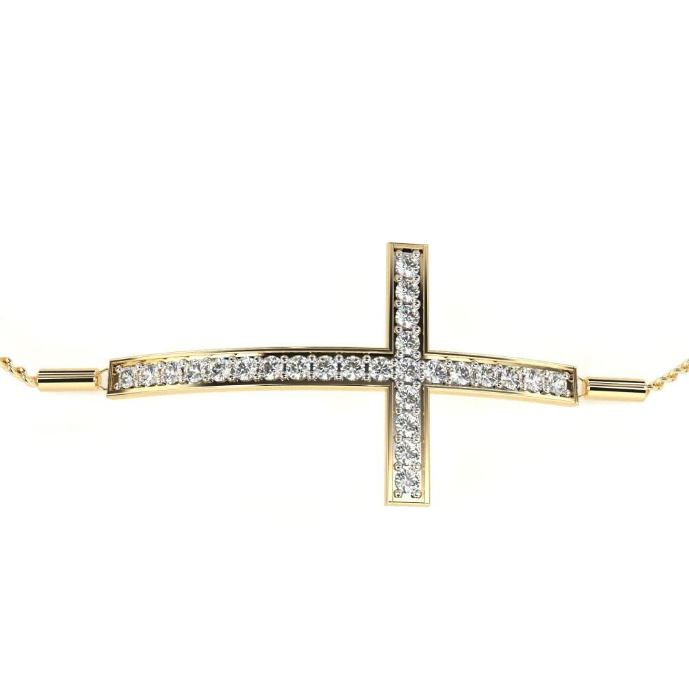 Cross Moissanite Diamond Adjustable Bracelet