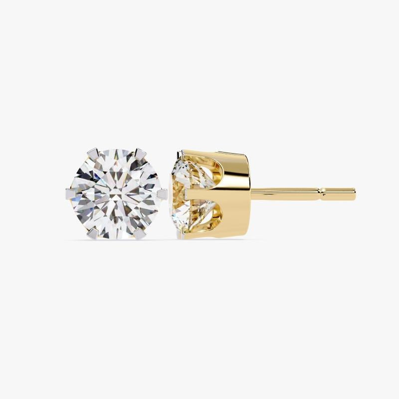 Round Elegant Solitaire Stud Earrings