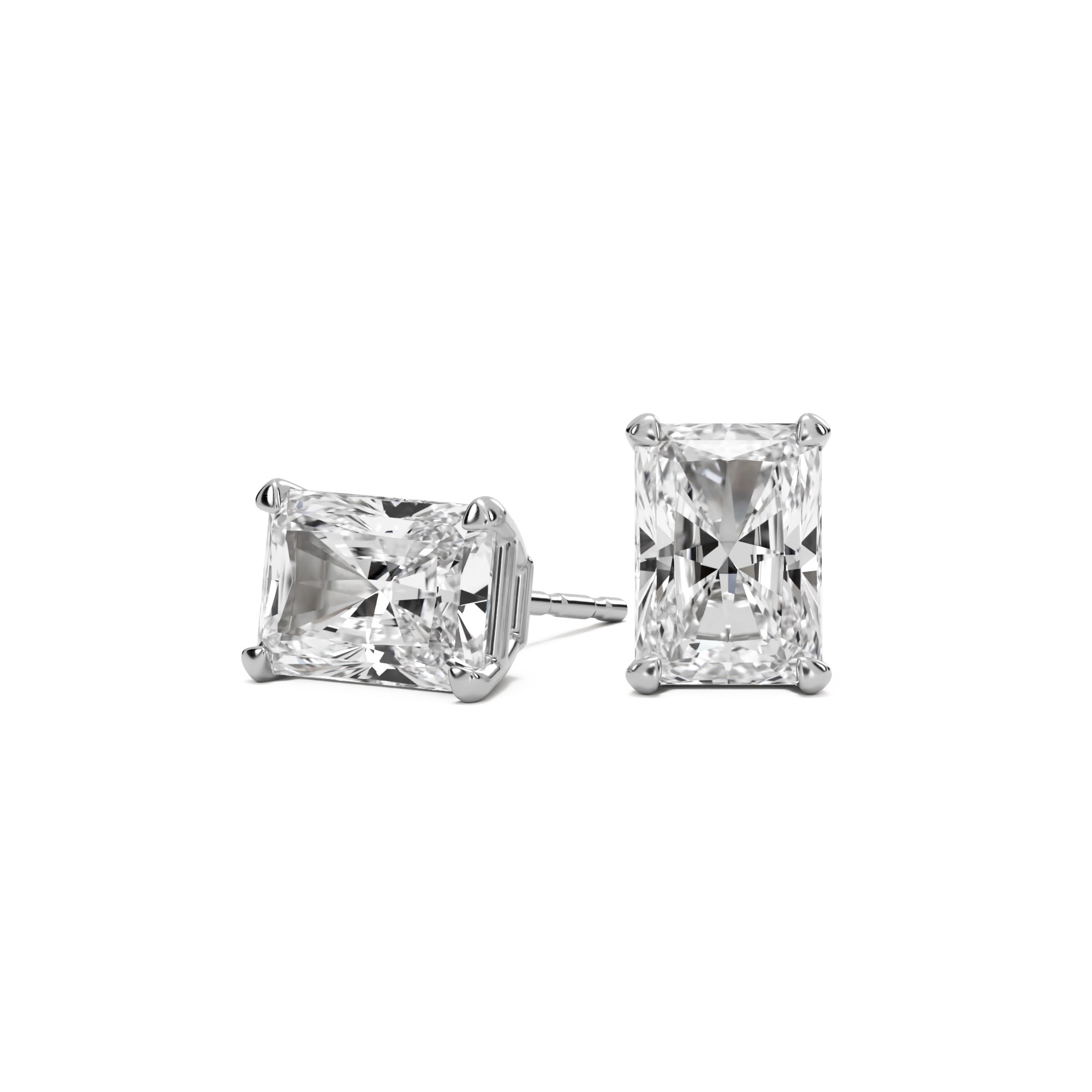 1+1 CT Moissanite Stud earrings in 14k Solid Gold