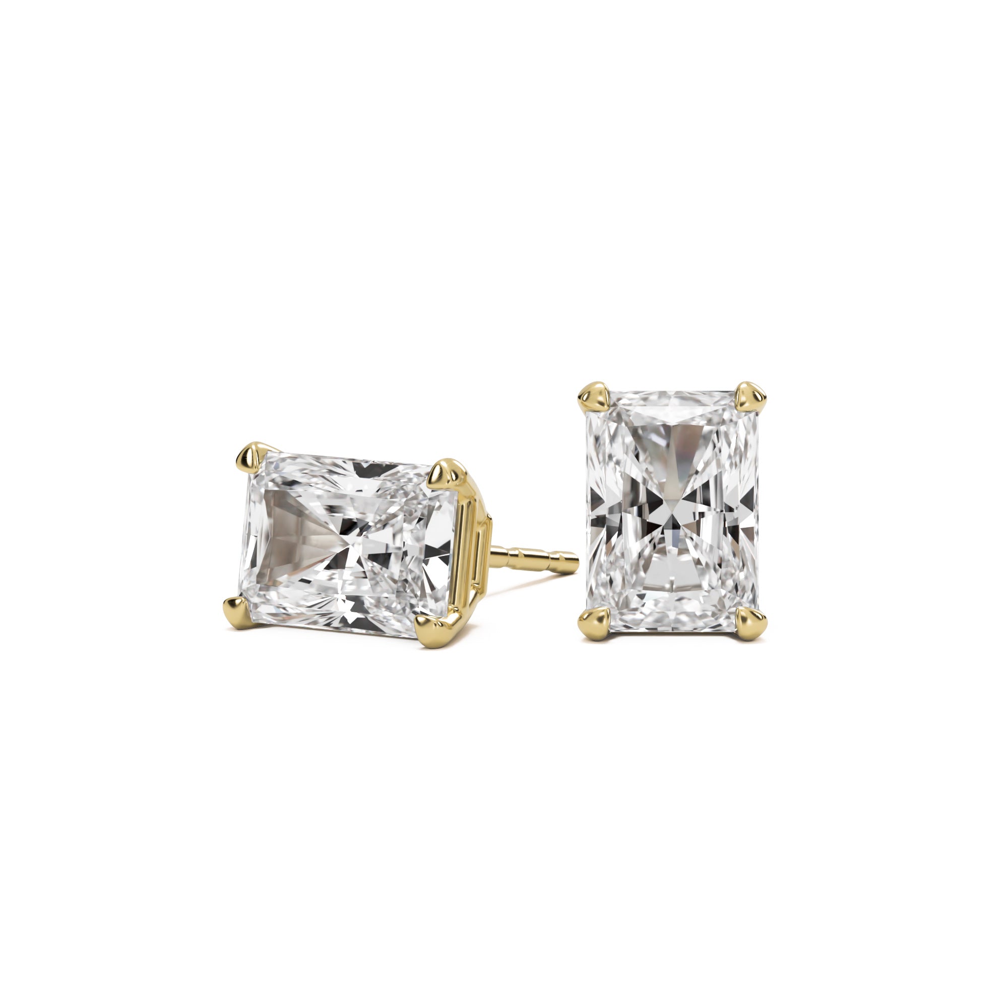 1+1 CT Moissanite Stud earrings in 14k Solid Gold