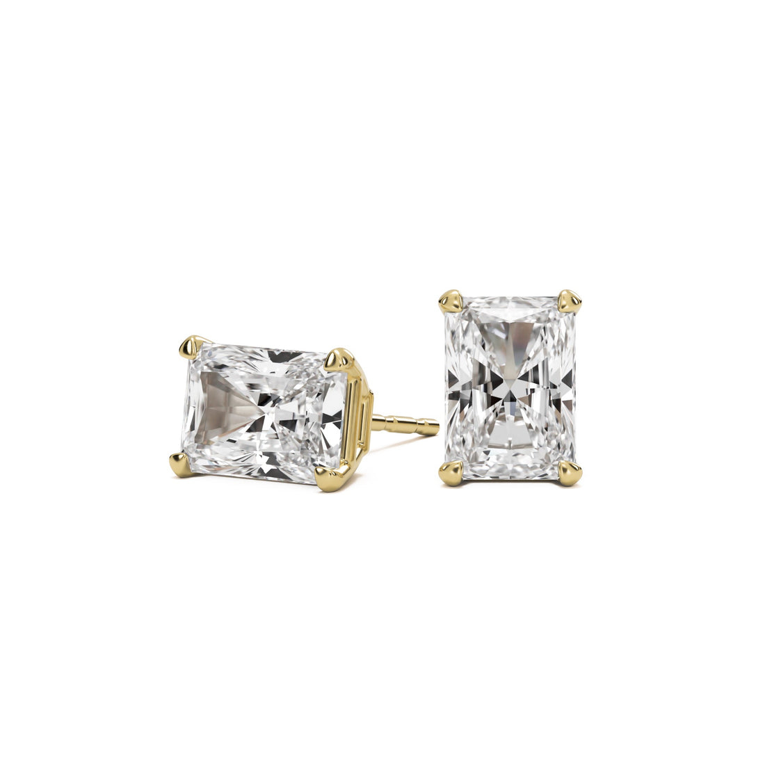 1+1 CT Moissanite Stud earrings in 14k Solid Gold