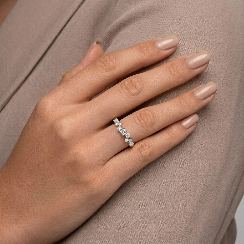 Round Half Eternity Wedding Band