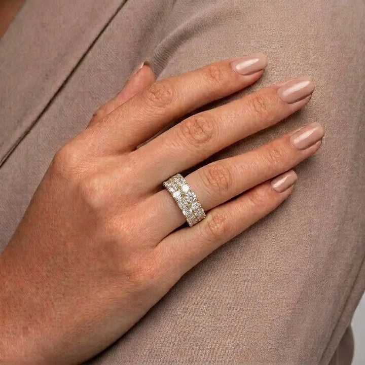 Round & Radiant Half Eternity Wedding Band