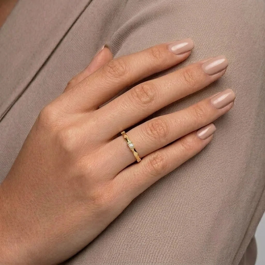 Geometrical Stackable Wedding Band