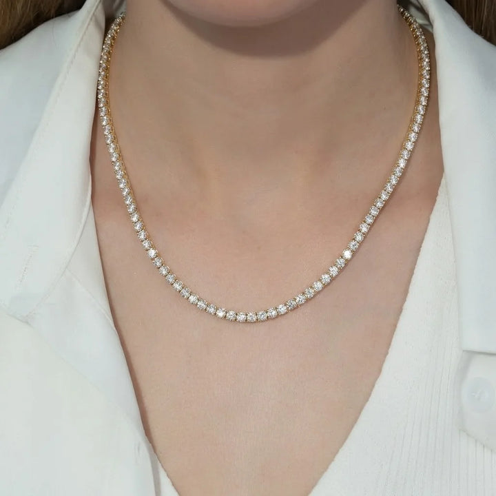 Round Moissanite Diamond Tennis Necklace
