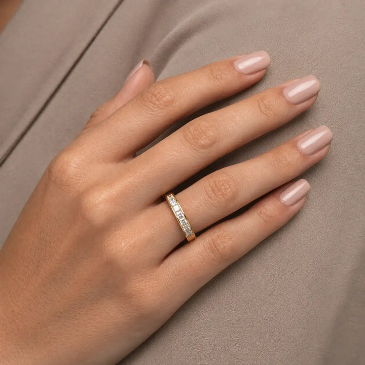 Princess Channel Set Wedding Band