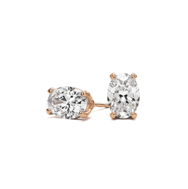 1+1 CT Moissanite Stud earrings in 14k Solid Gold