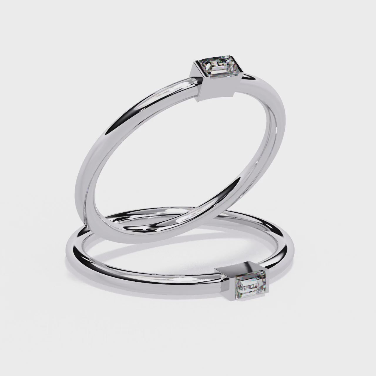 Baguette Bar Set Wedding Band