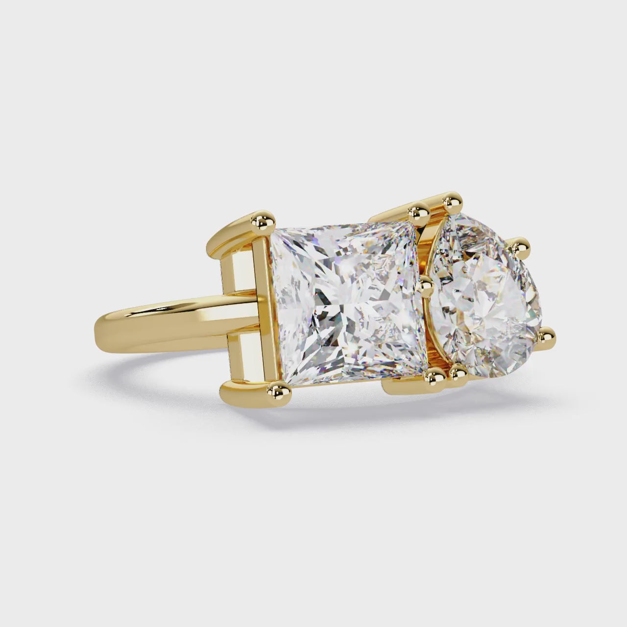 Princess & Pear Toi Et Moi Engagement ring