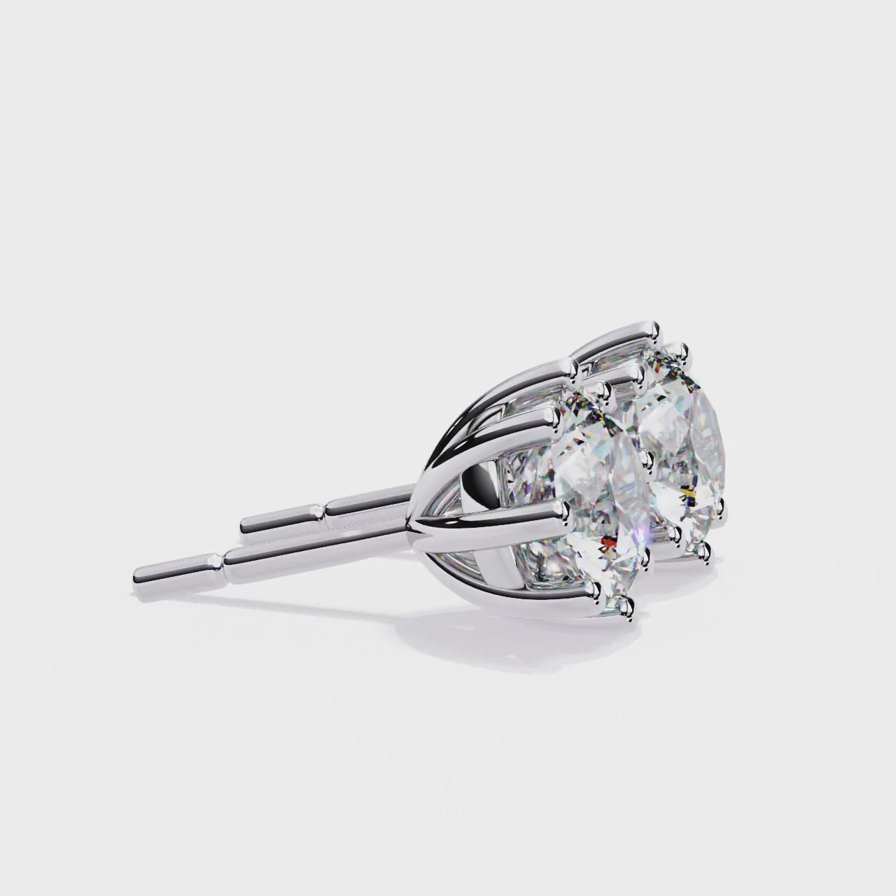 Round Multi Prong Stud Earrings