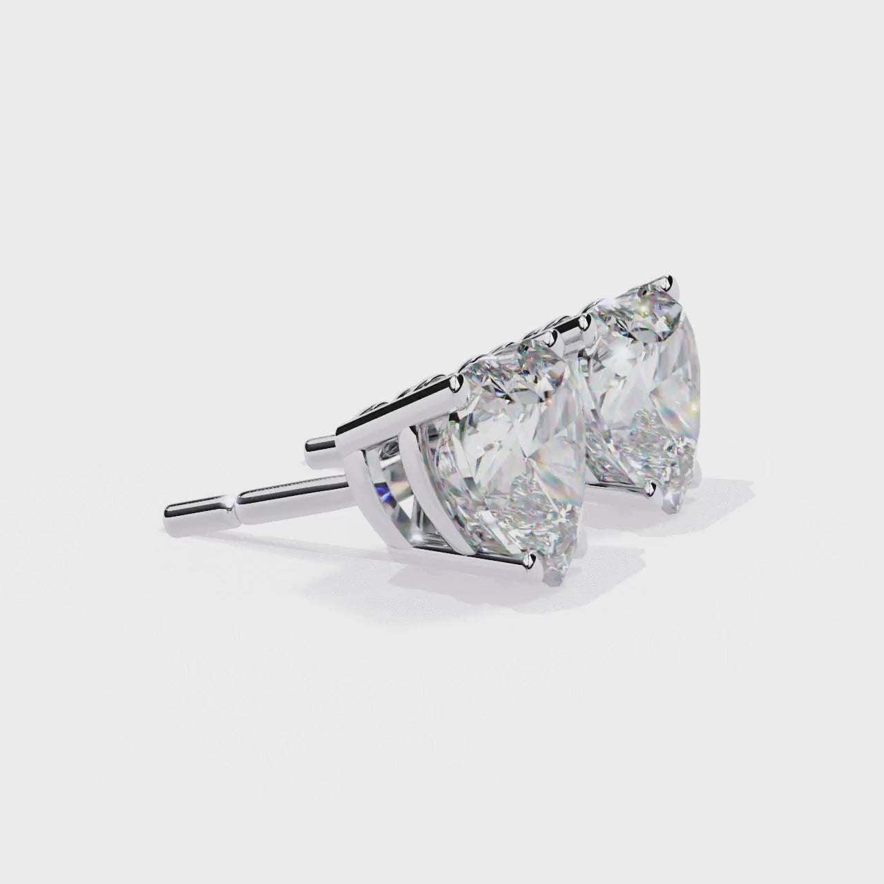 Heart Solitaire Stud Earrings