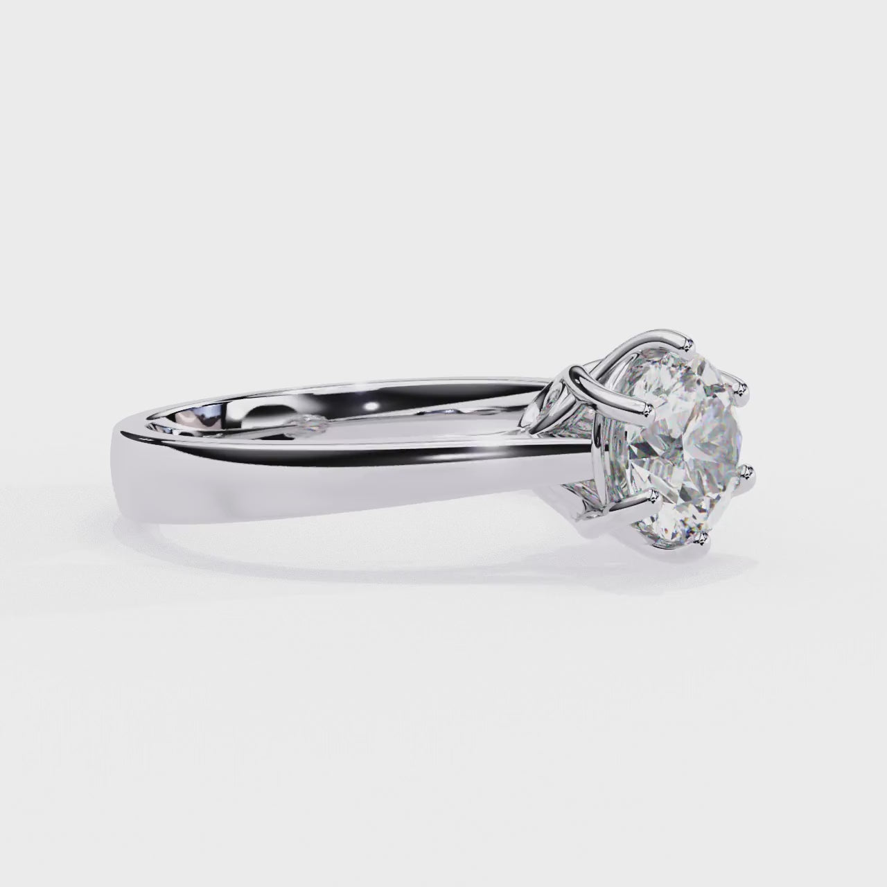 Round Solitaire with Unique Style Engagement Ring