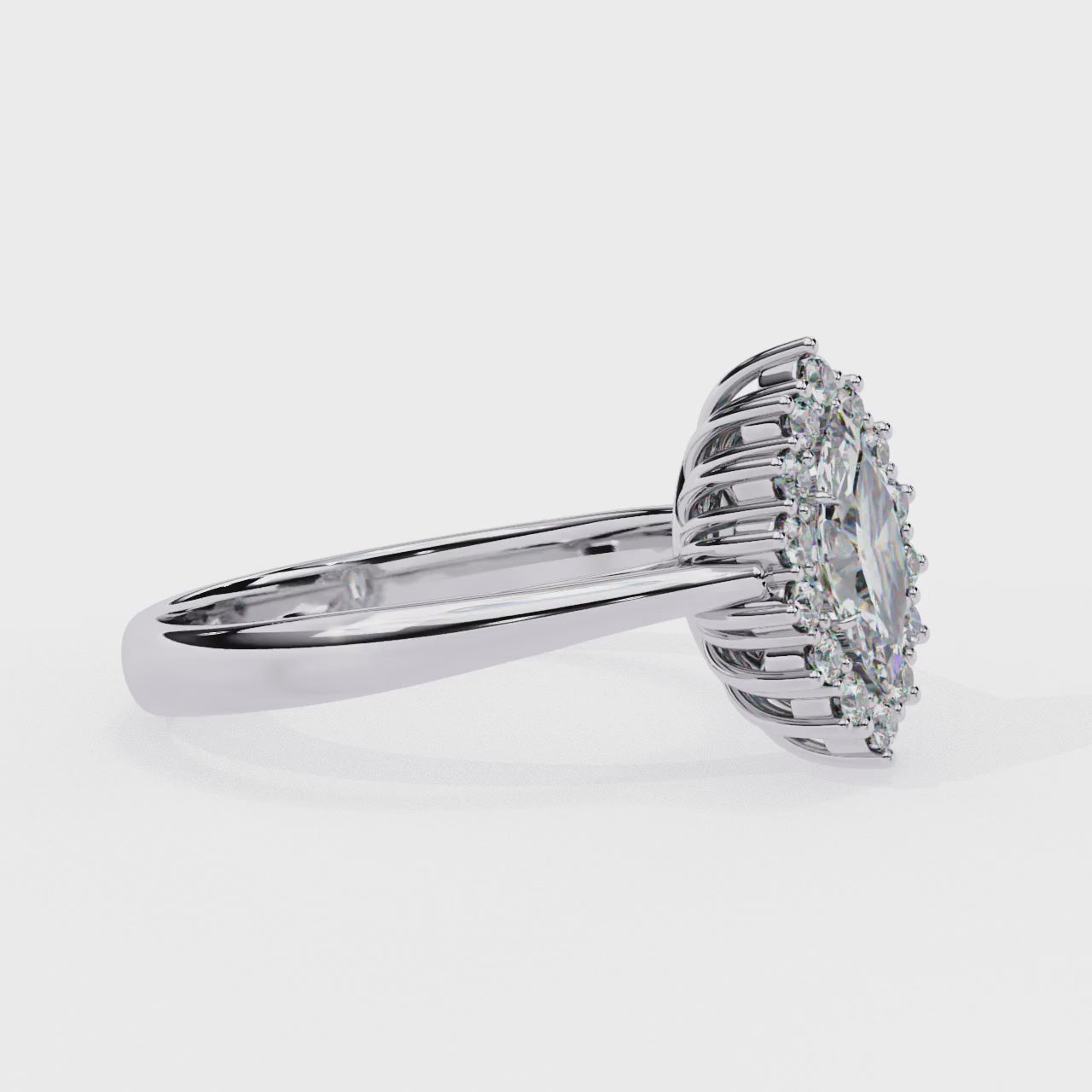 Marquise Vintage Halo Engagement Ring