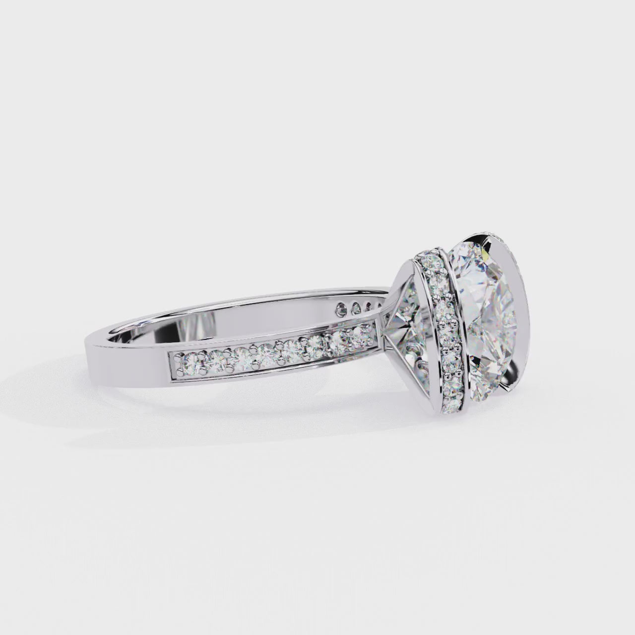 Round Unique Set With Accent Engagement ring