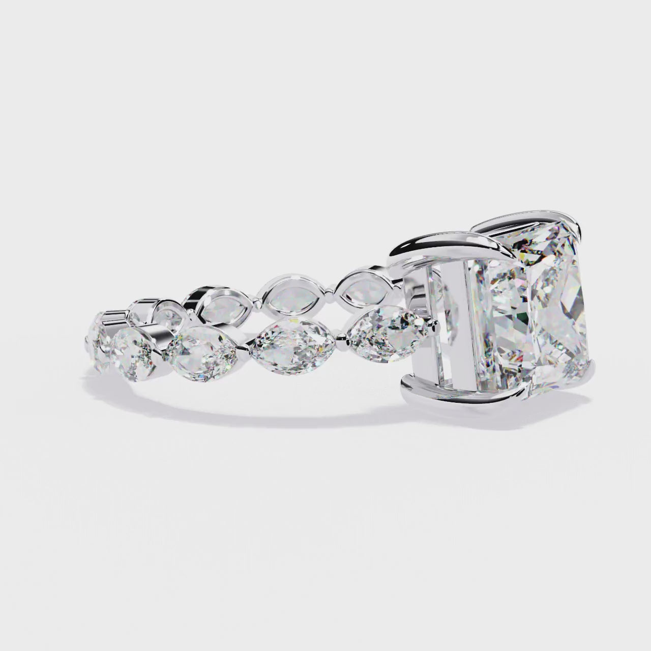 Princess Solitaire with Full Eternity Engagement Ring
