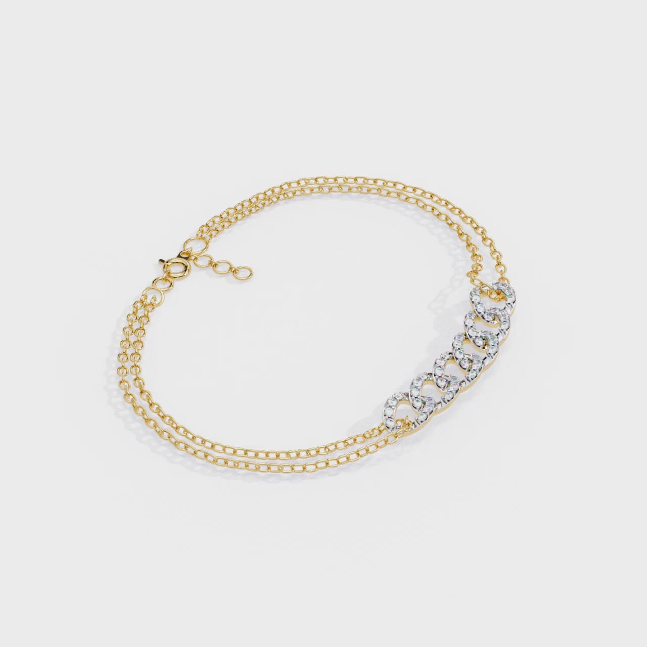 Luxe Luster With Chain Moissanite Bracelet